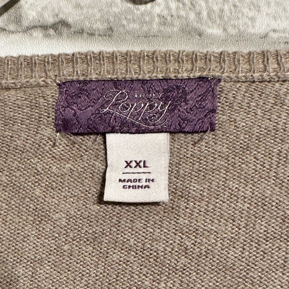 Wrap ballet Sweater by Trully Poppy Taupe comfy. - Picture 4 of 6